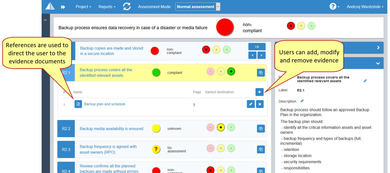 managing conformance evidence